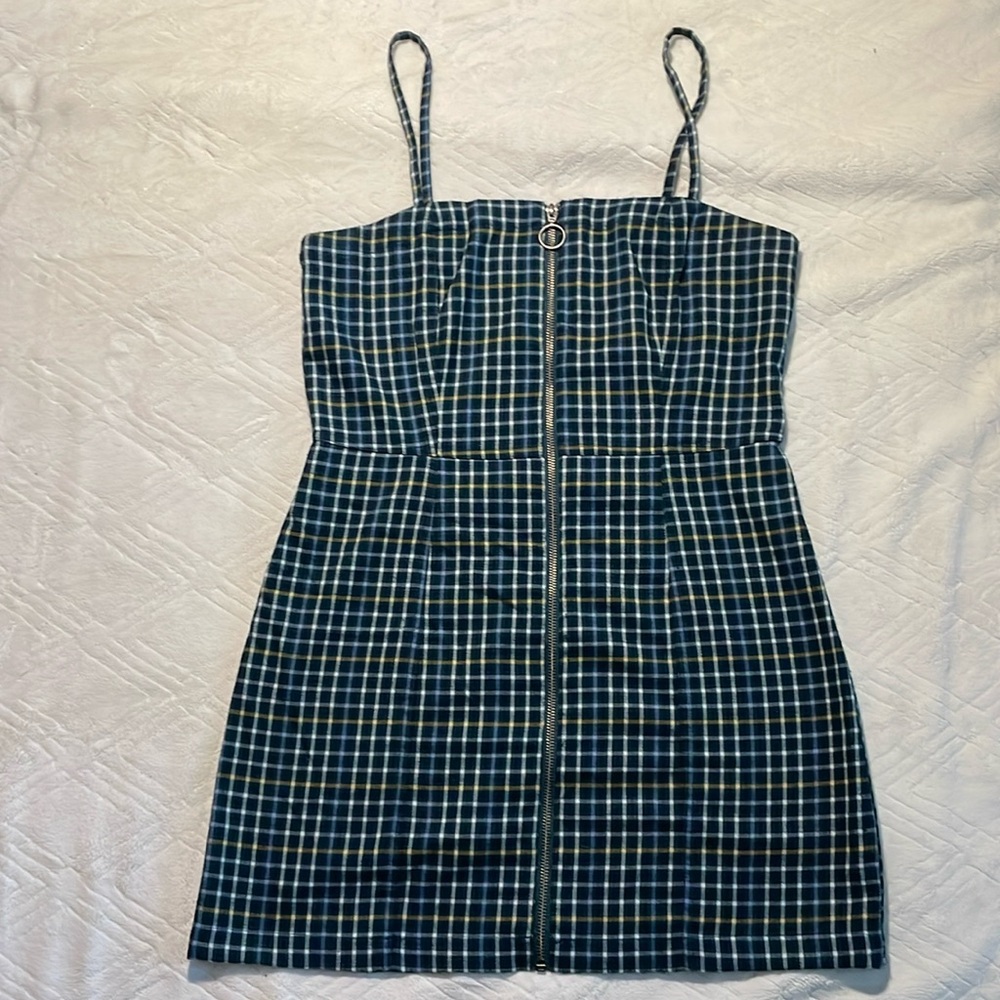 Plaid jumper mini dress